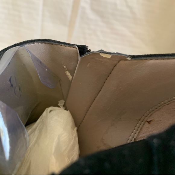 Nine West Phantom black suede peep-toe stiletto booties 8.5 - Picture 6 of 15